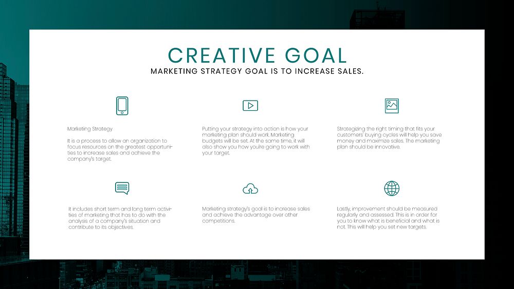 Business goal psd presentation editable template
