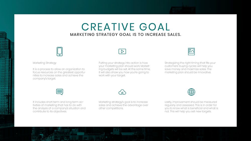 Business goal vector presentation editable template