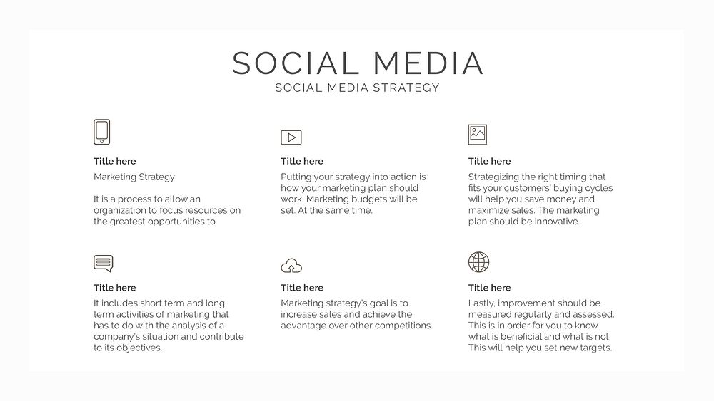 Social media marketing plan psd presentation editable template