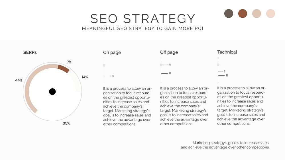 SEO marketing strategy vector presentation editable template