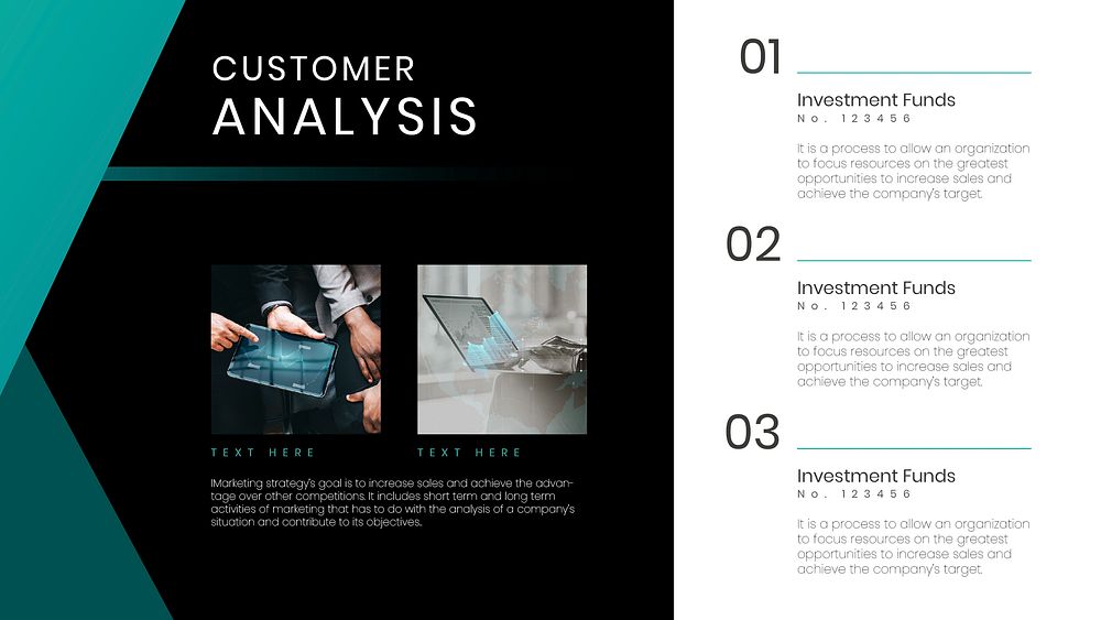Business marketing analysis psd presentation editable template