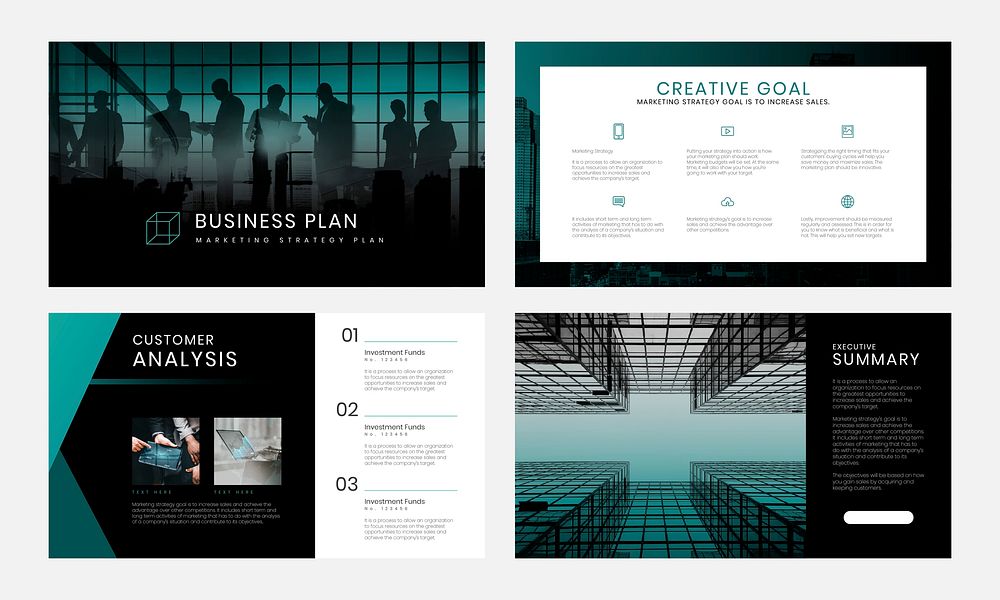 Business strategy vector presentation editable templates