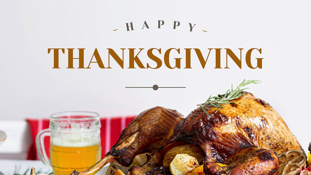 Happy Thanksgiving dinner vector template blog banner