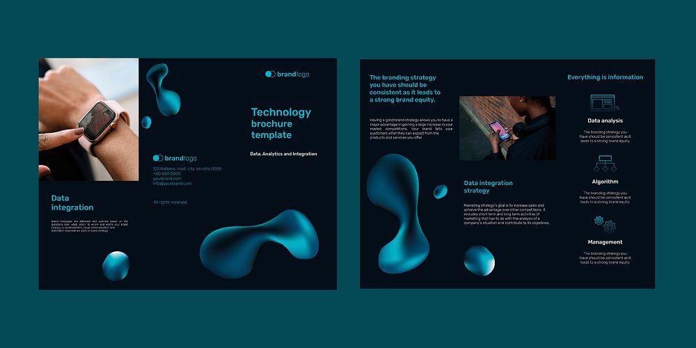 Technology brochure template vector collection