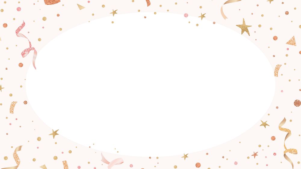 Festive ribbon frame vector on white background
