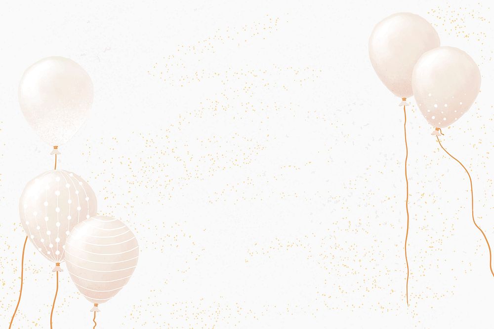 Luxury balloon celebration background illustration in gold tone