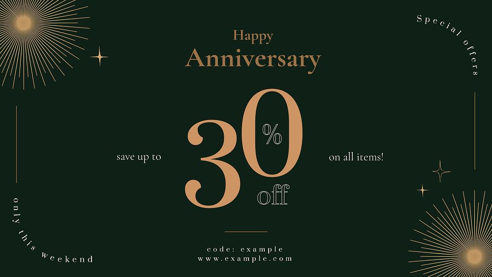 Anniversary sale ad template vector for social media post