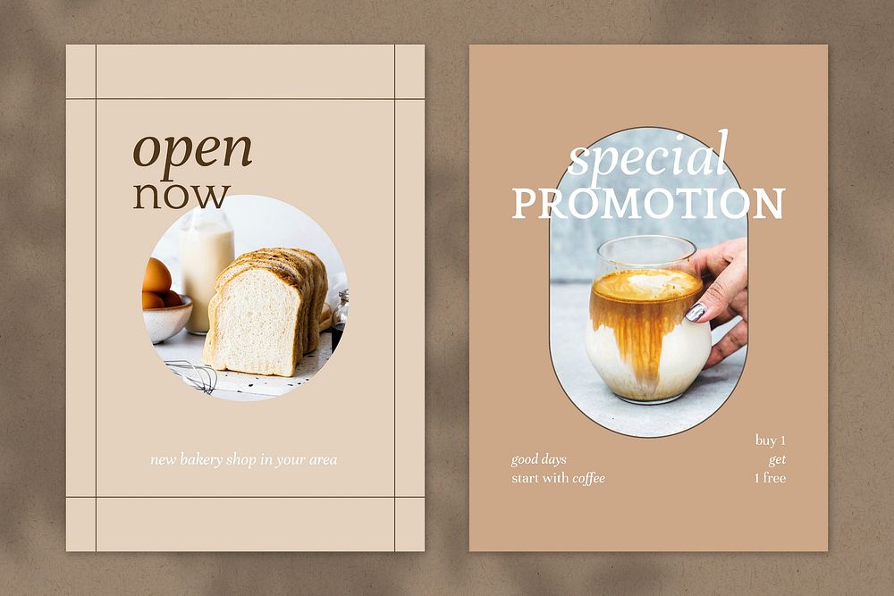 Cafe vector poster template set