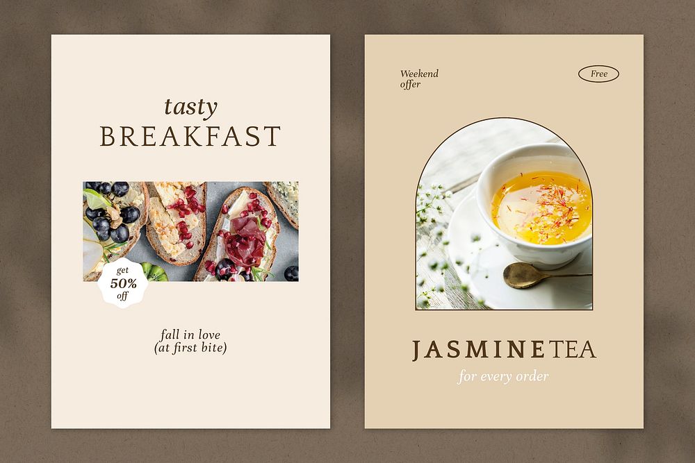 Cafe vector poster template set