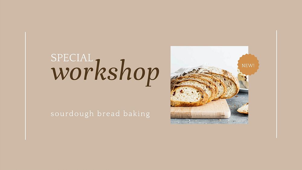 Special workshop vector presentation template for bakery and cafe marketing