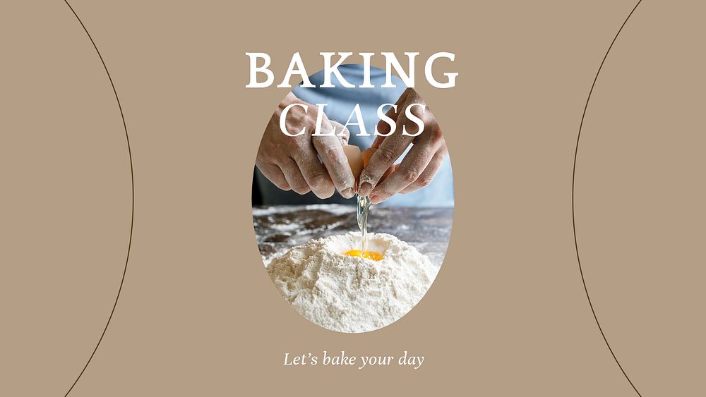 Baking class psd presentation template for bakery and cafe marketing