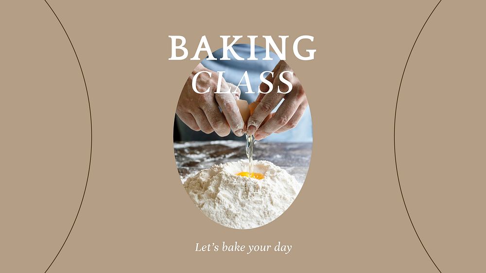 Baking class vector presentation template for bakery and cafe marketing