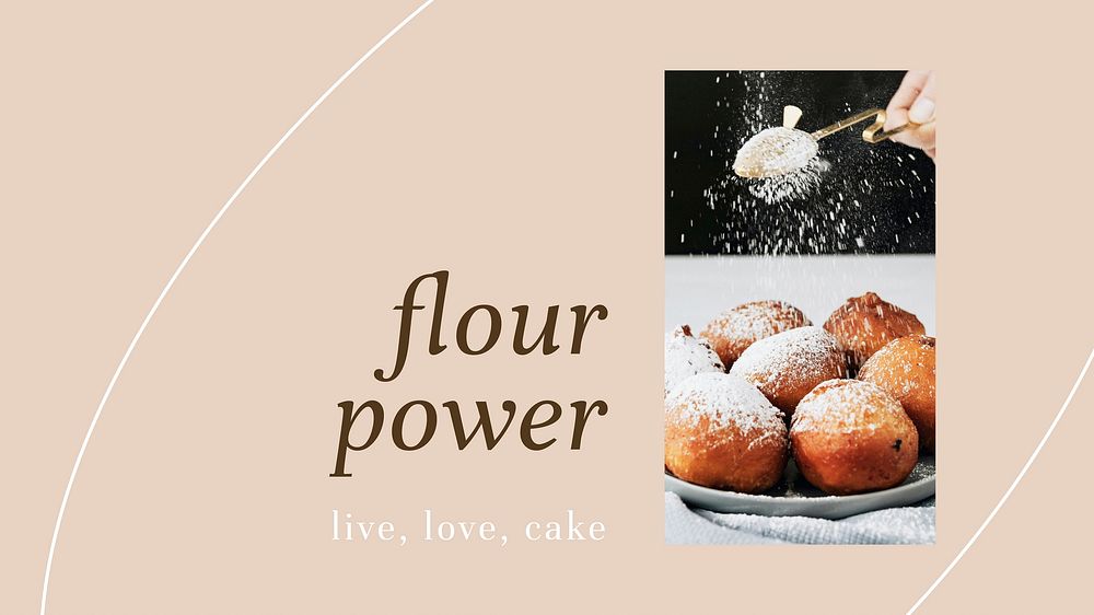 Flour powder vector presentation template for bakery and cafe marketing