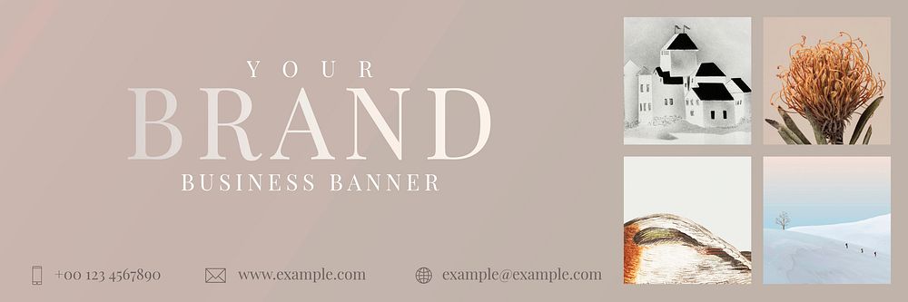 Aesthetic email header editable vector template with text