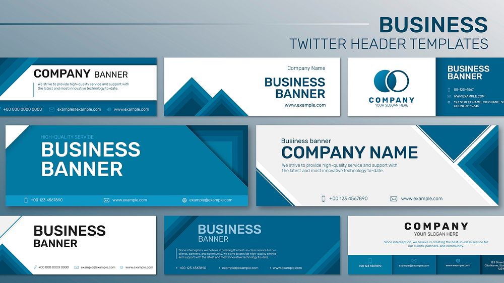 Editable business banner template vector for company website set