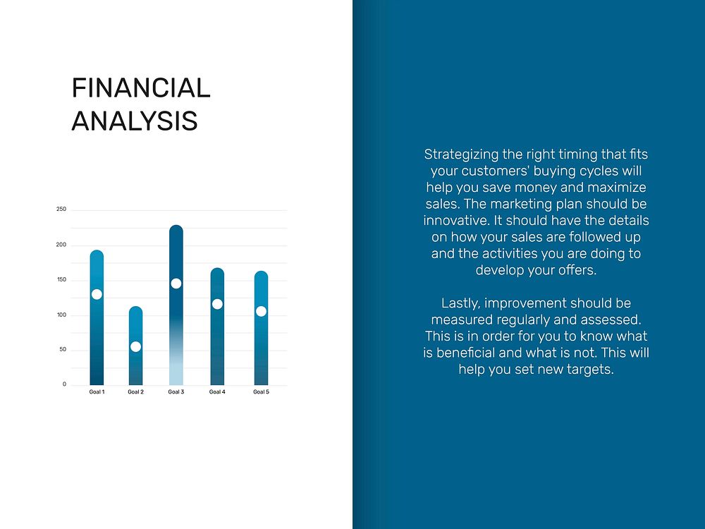 Business plan presentation template vector financial analysis page