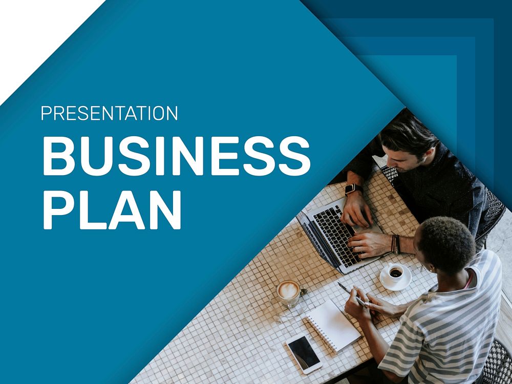Business plan presentation template vector cover page