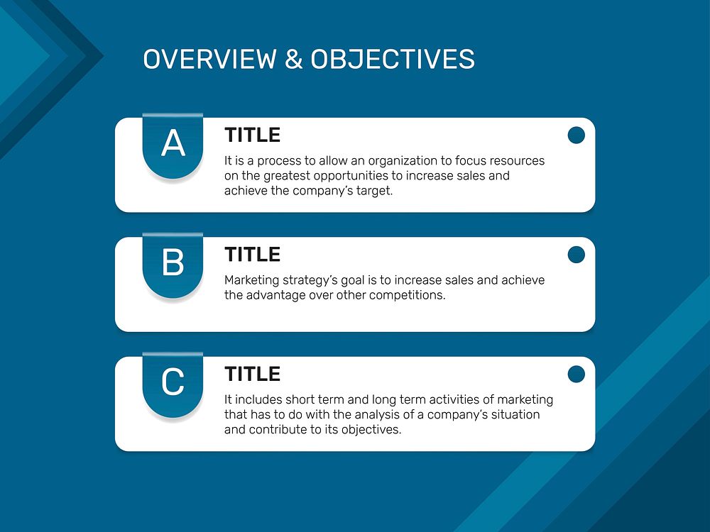 Business plan presentation template vector overview page