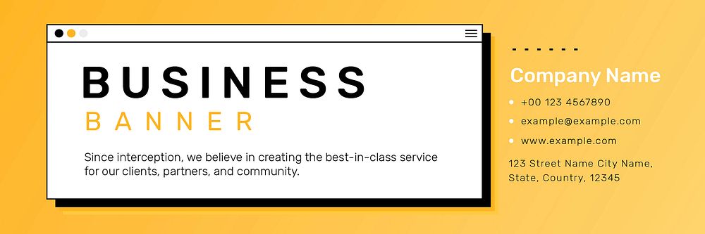 Editable business banner template vector in yellow pixelated 8 bit design