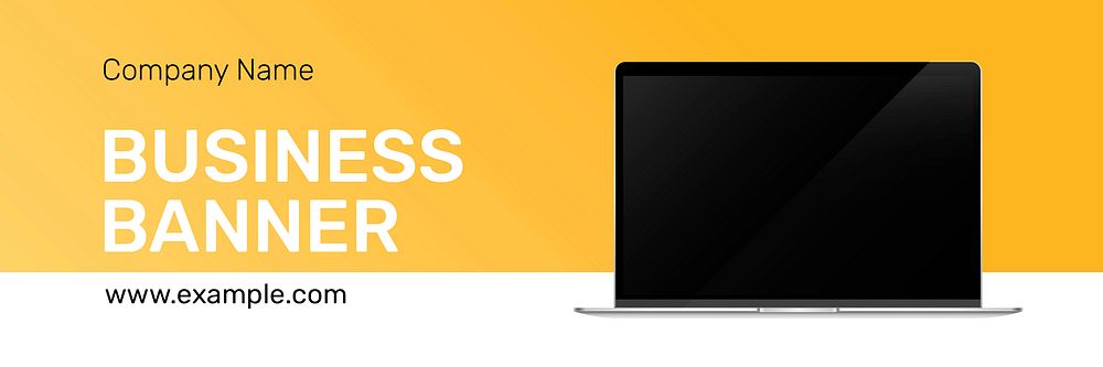 Business company banner template vector with laptop screen mockup