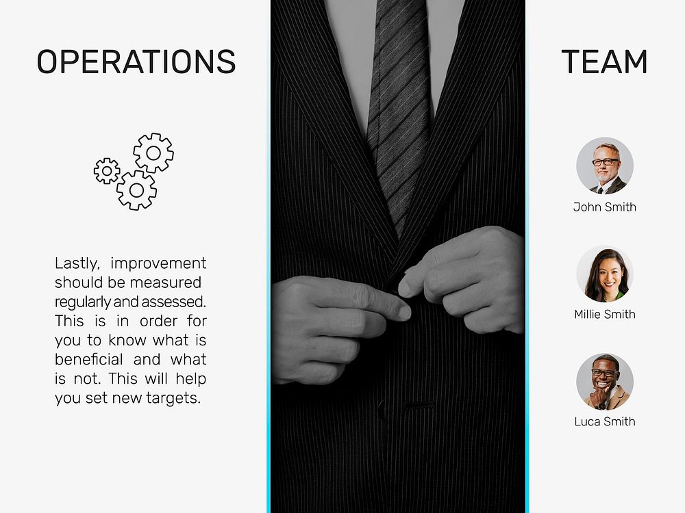 Business plan presentation template vector team introduction page
