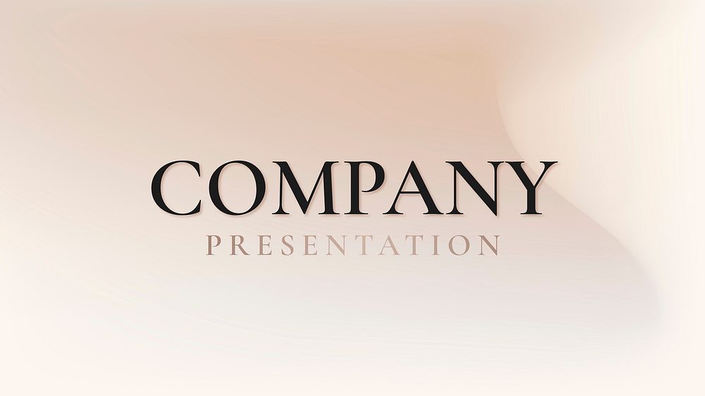 Company presentation slide template vector in classy gradient beige