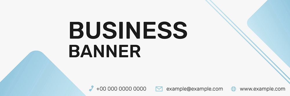 Editable business banner template vector with blue blocks set