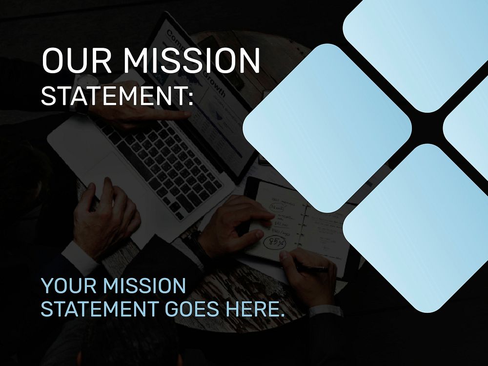 Business company presentation slide template vector with mission statement topic