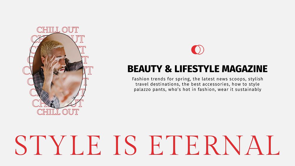 Fashion magazine blog template vector for beauty and lifestyle