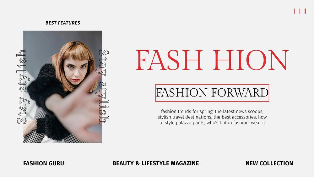 Women's magazine blog template vector for fashion and lifestyle