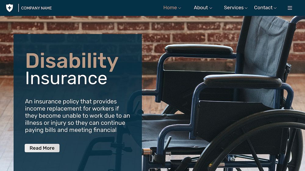 Disability insurance template psd with editable text