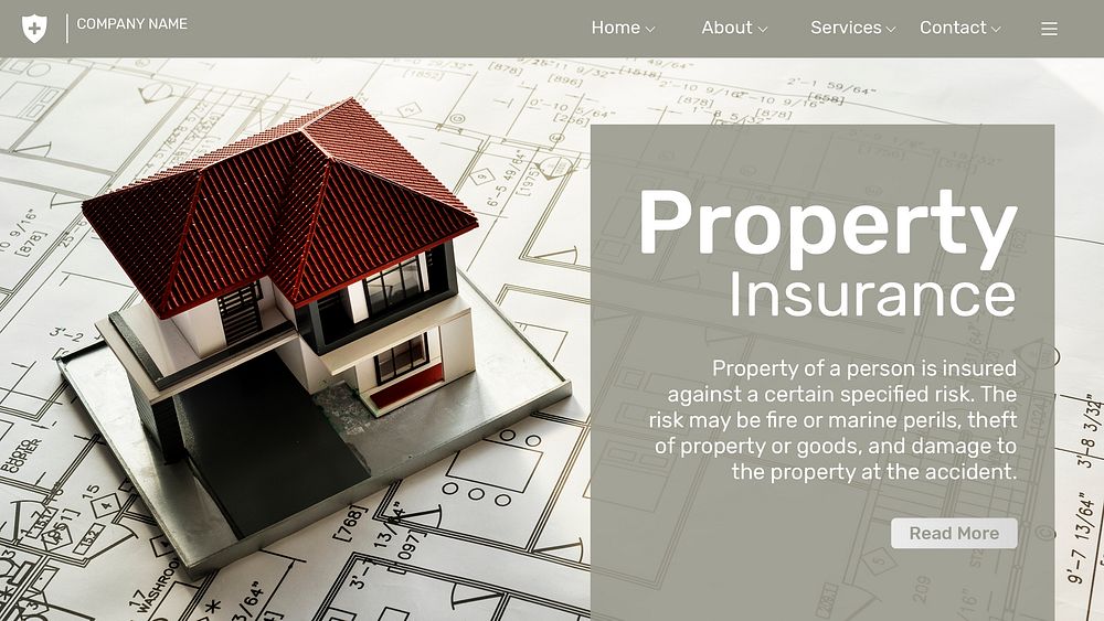 Property insurance template psd with editable text
