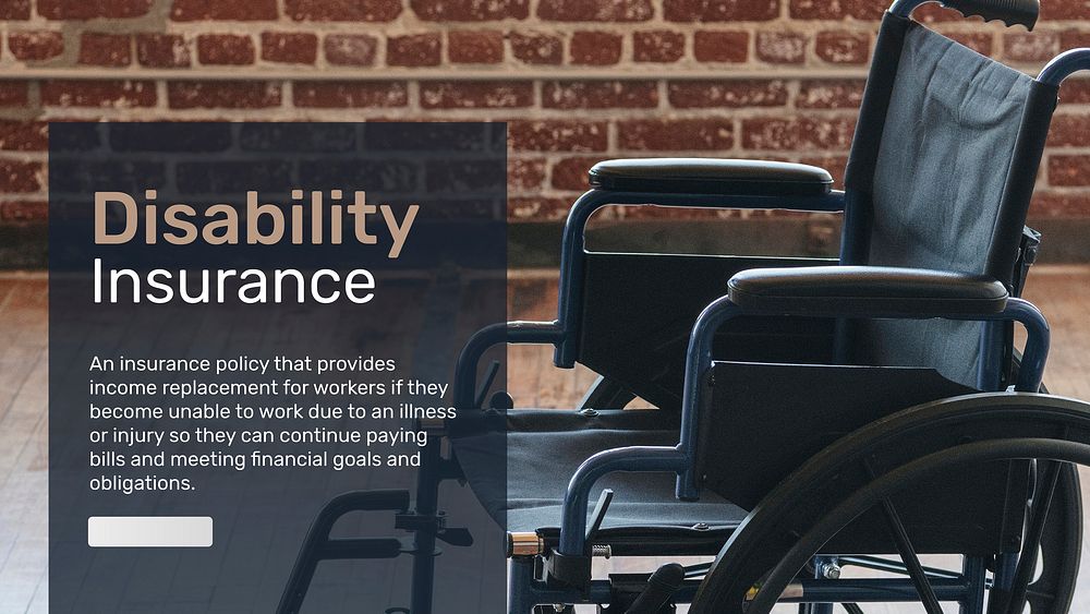 Disability insurance banner template vector with editable text