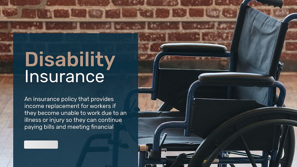 Disability insurance banner template psd with editable text  