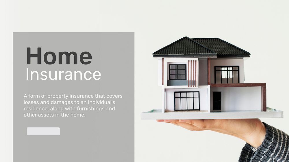 Home insurance banner template vector with editable text 
