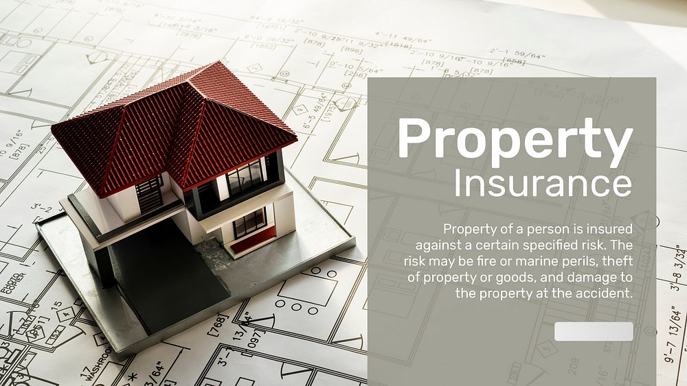 Property insurance banner template psd with editable text