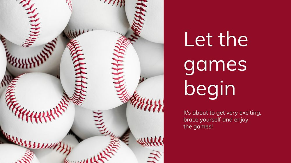 Baseball sports template vector motivational quote presentation
