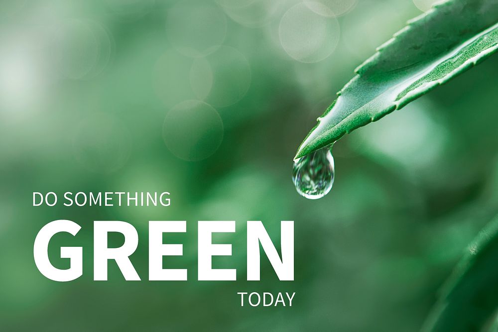 Environment banner editable template vector with green leaf