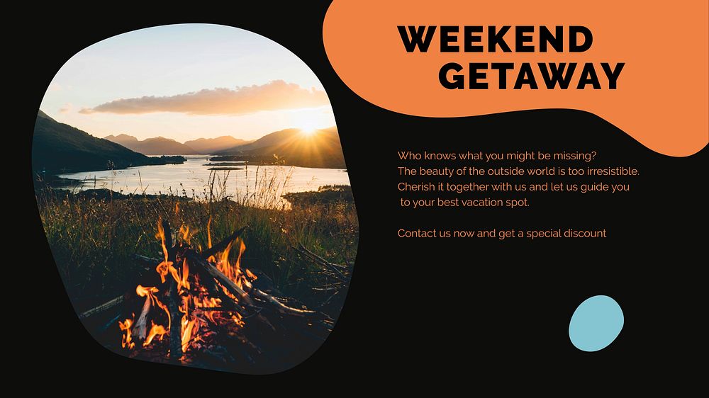 Weekend getaway travel template vector for agencies presentation