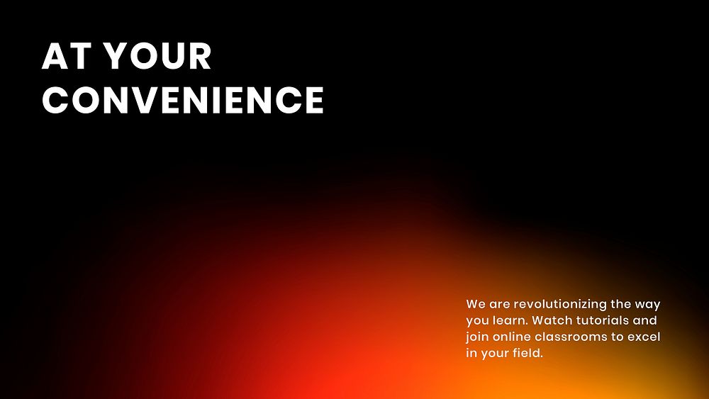 At your convenience template psd tech company presentation in modern gradient colors