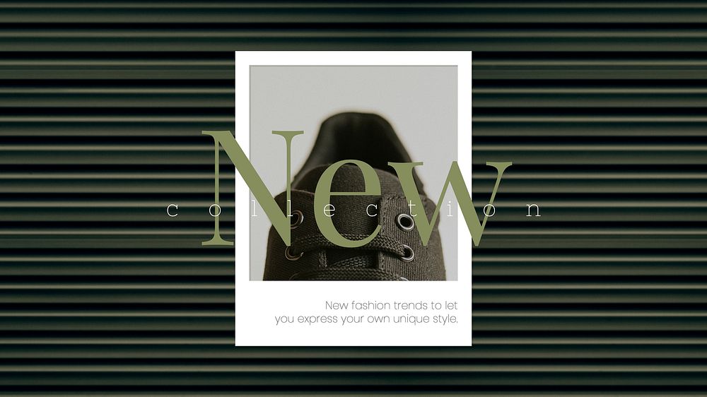 New unisex collection template vector banner for fashion and sale in green and dark tone