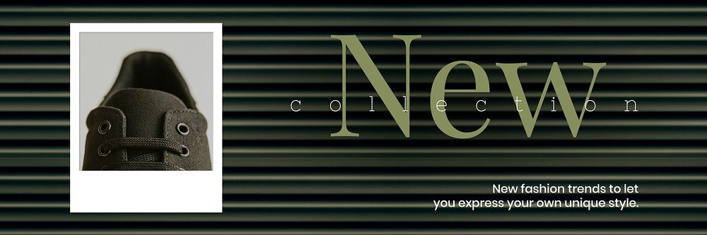 New unisex collection template vector header for fashion and sale in green and dark tone