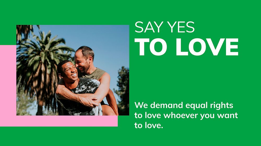 Yes to love template vector LGBTQ pride month blog banner