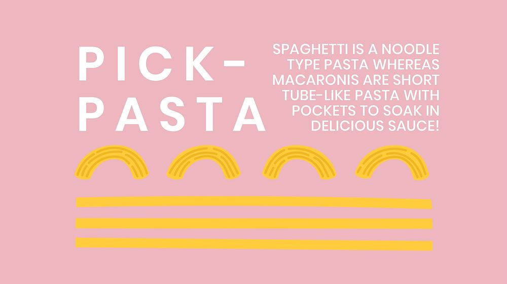 Pick pasta pasta food template vector cute doodle blog banner