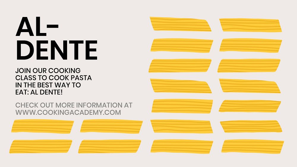 Cute pasta doodle template vector for food blog banner