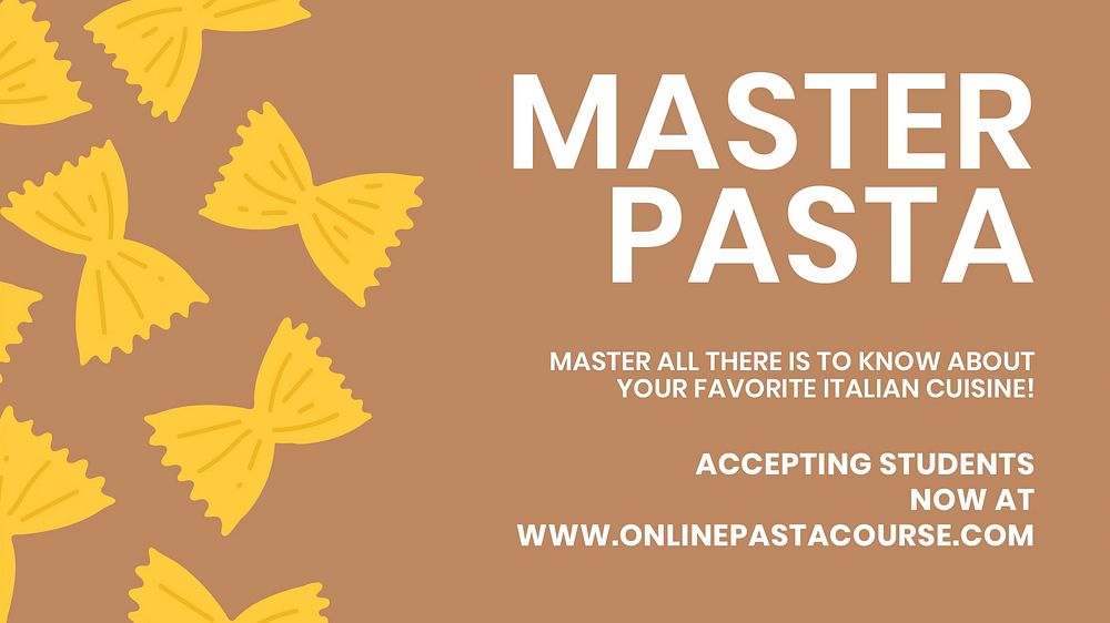 Master pasta pasta food template vector cute doodle blog banner