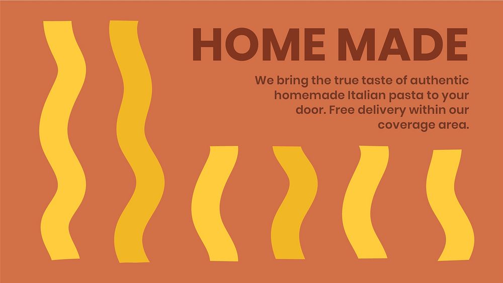 Homemade pasta food template vector cute doodle blog banner