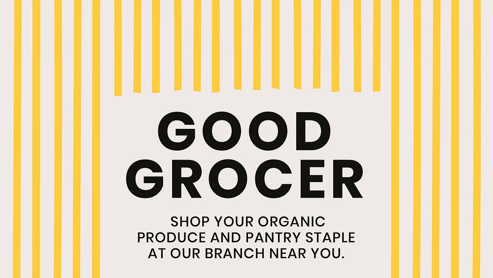 Good grocer food template vector with cute pasta doodle blog banner
