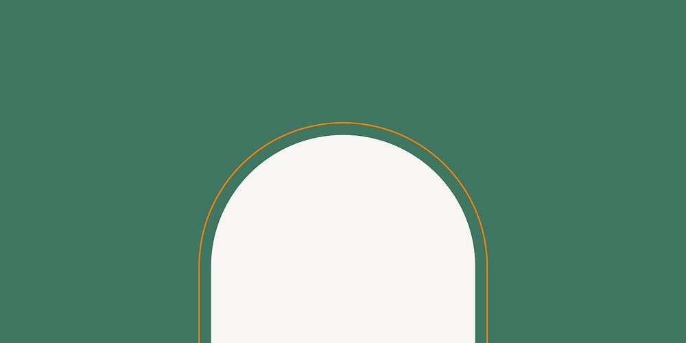 Arch frame background, aesthetic green design vector