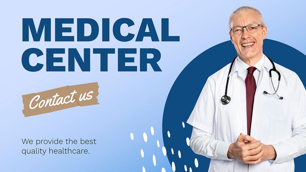 Medical center PowerPoint presentation template, healthcare campaign vector
